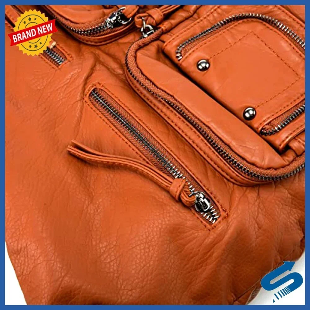 Large Hobo Tote Convertible Crossbody Backpack PU Leather Multi-Purpose Bag